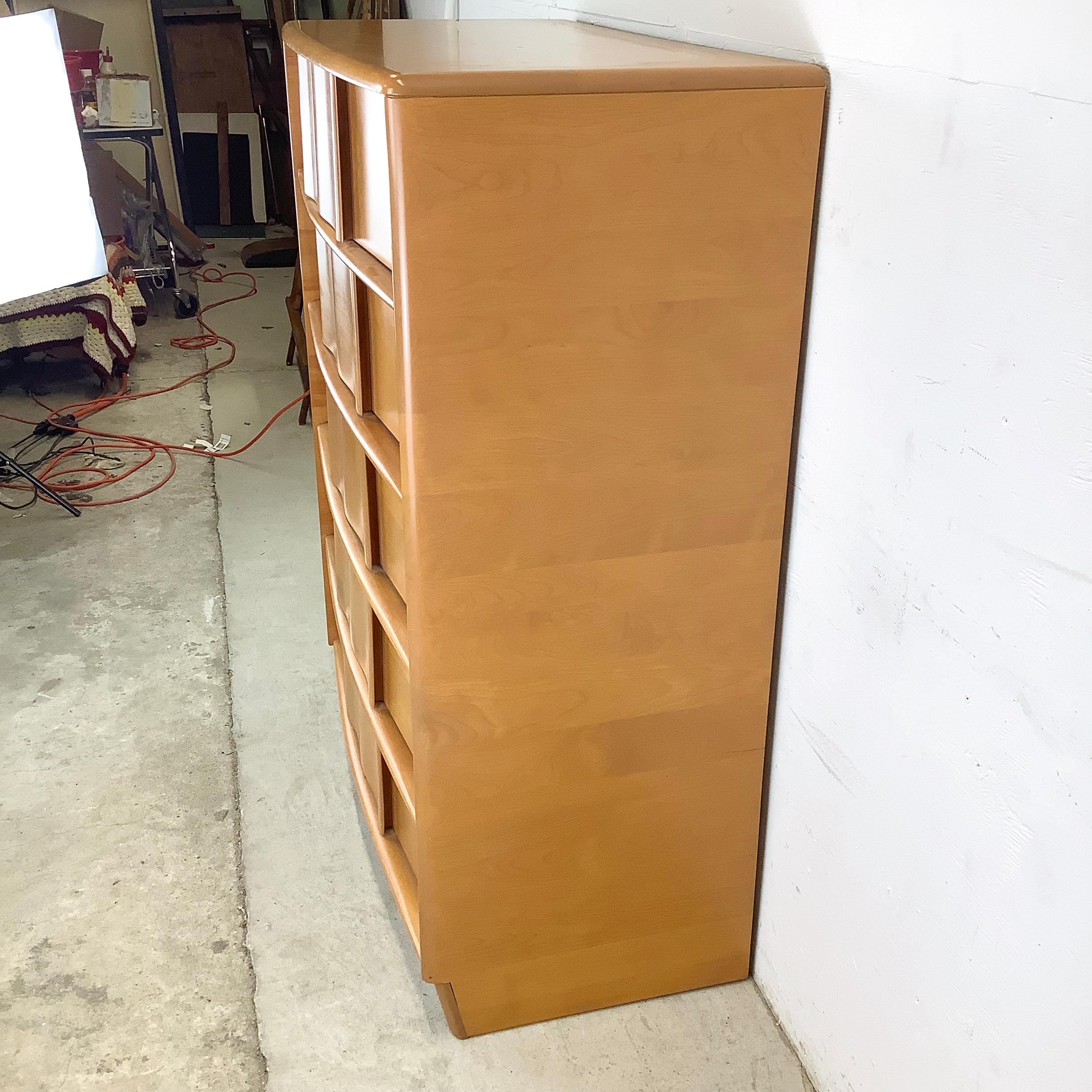 20th Century Heywood-Wakefield Five Drawer Highboy Dresser