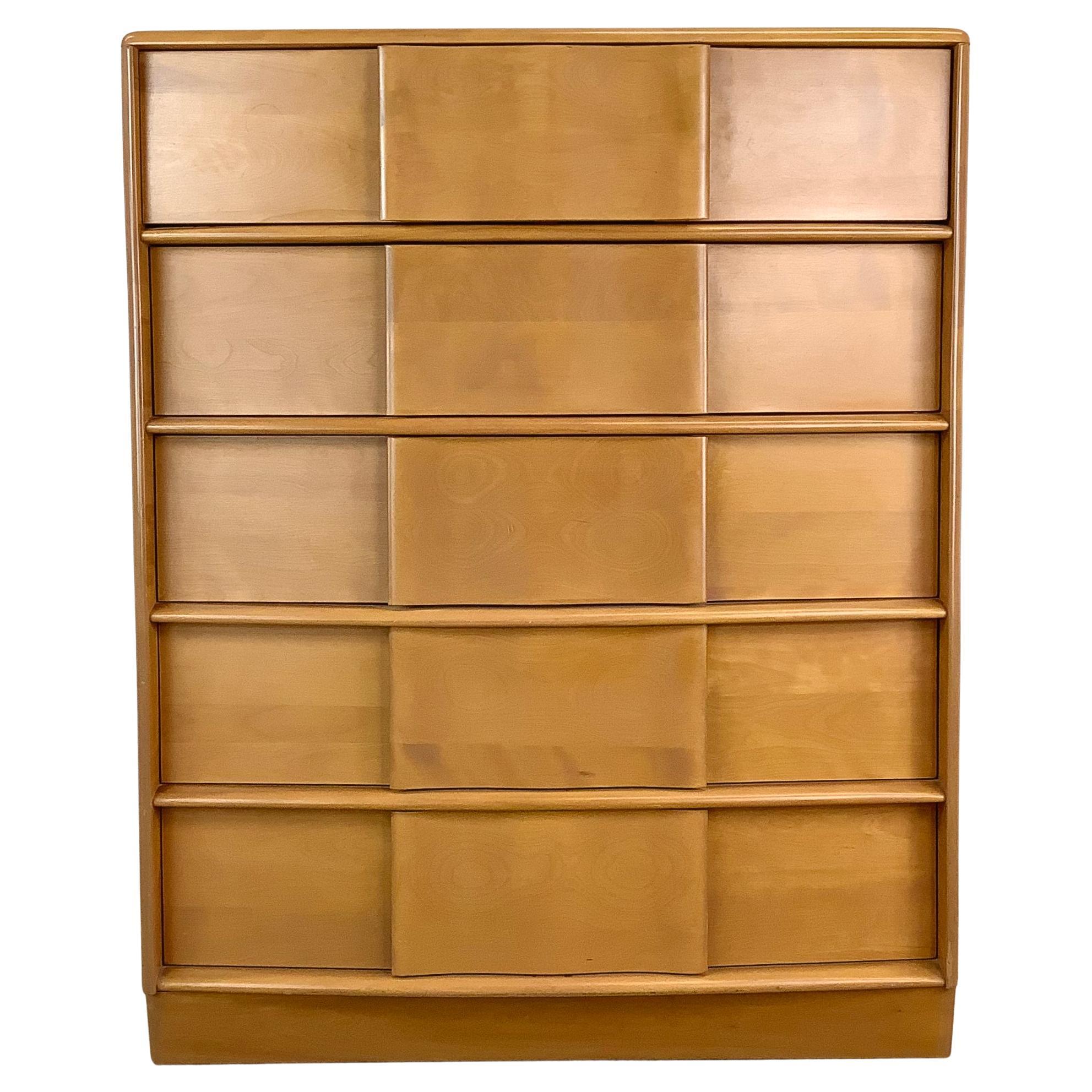 Heywood-Wakefield Five Drawer Highboy Dresser