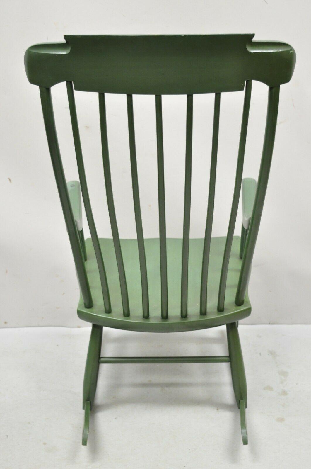 Heywood Wakefield Green Hitchcock Style Stencil Decorated Rocker Rocking Chair 2