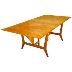 Vintage Heywood Wakefield Harmonic Drop-Leaf Dining Table, Two Leaves