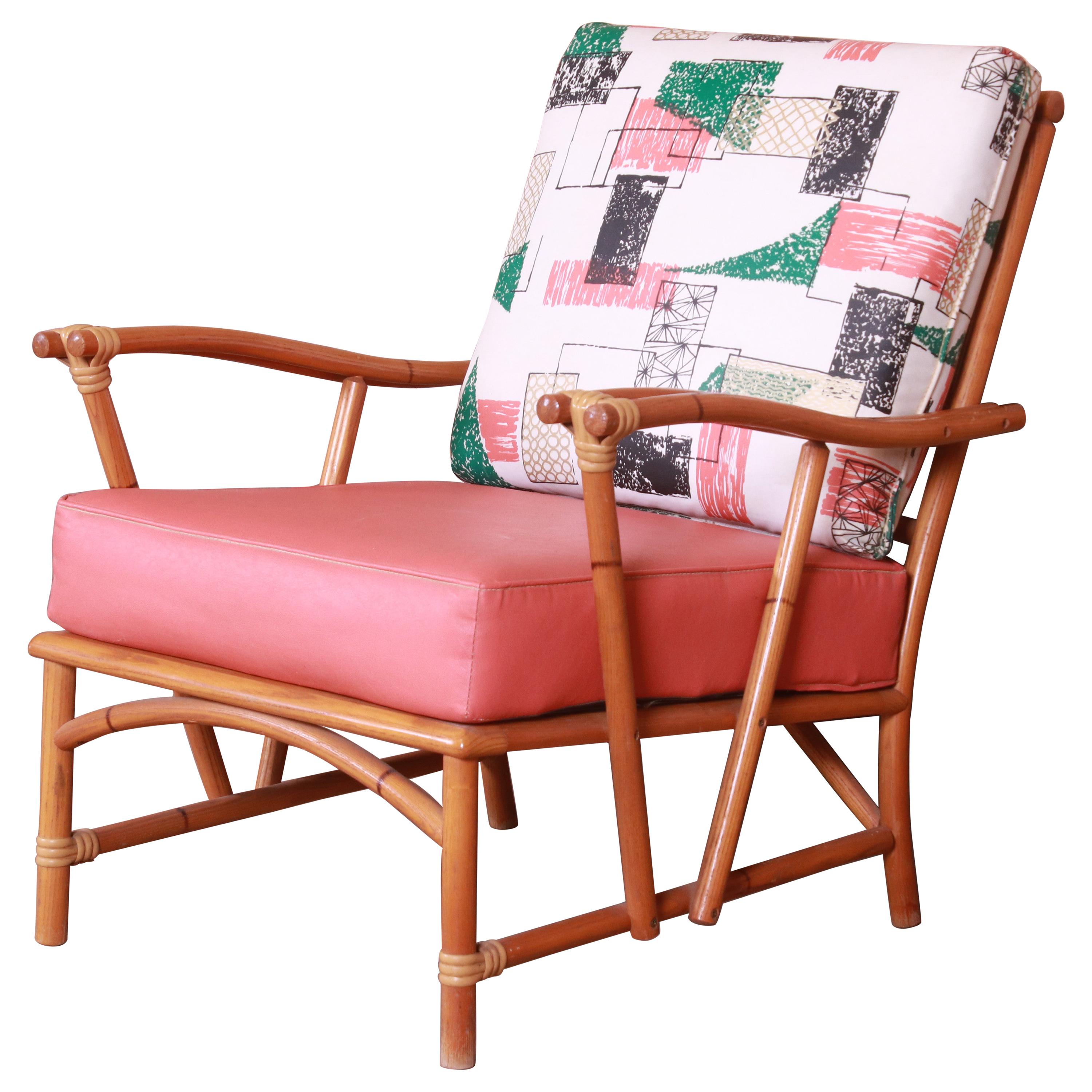 Heywood Wakefield Ashcraft Hollywood Regency Bamboo Form Lounge Chair, 1950s