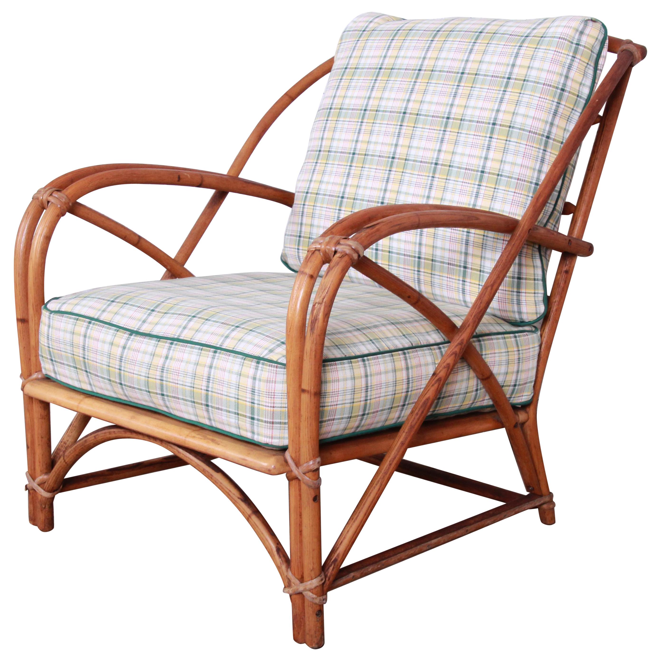Heywood Wakefield Hollywood Regency Mid-Century Modern Rattan Lounge Chair