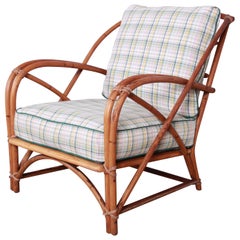 Vintage Heywood Wakefield Hollywood Regency Mid-Century Modern Rattan Lounge Chair