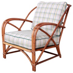 Vintage Heywood Wakefield Hollywood Regency Mid-Century Modern Rattan Lounge Chair