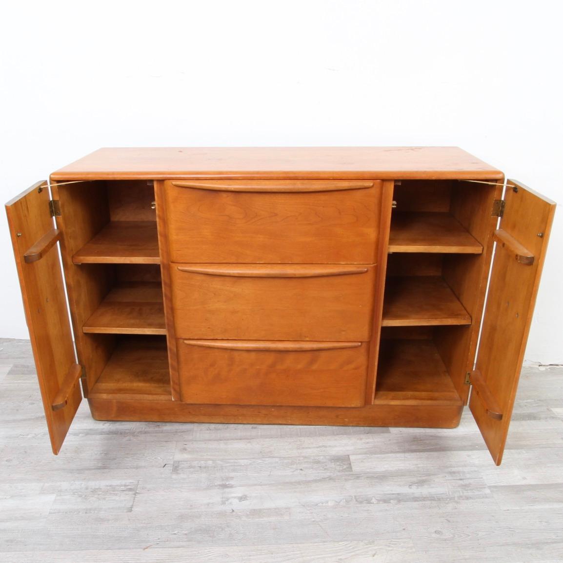 American Heywood Wakefield Isabel Credenza in Wheat, c1950 For Sale
