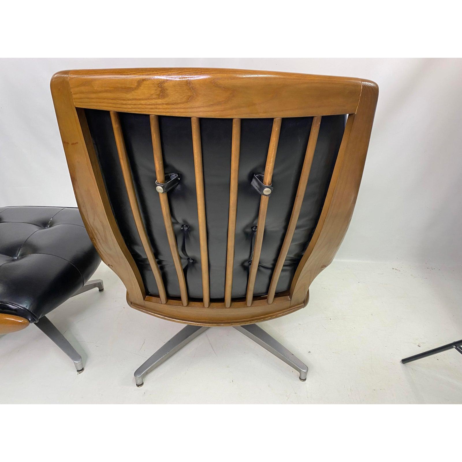 American Heywood-Wakefield Lounge Chair and Ottoman