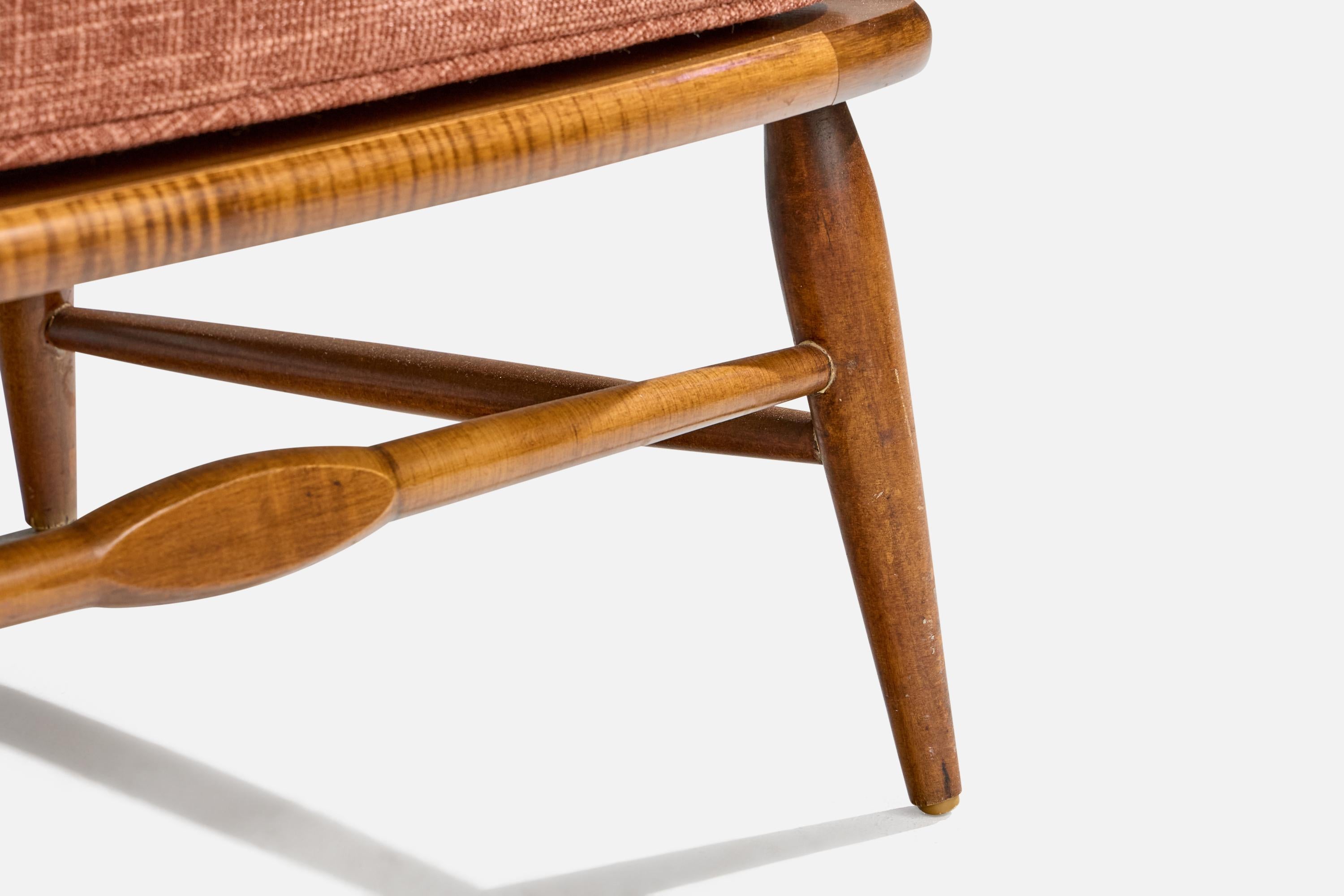 Heywood-Wakefield, Lounge Chair, Wood, Fabric, USA, 1950s en venta 5