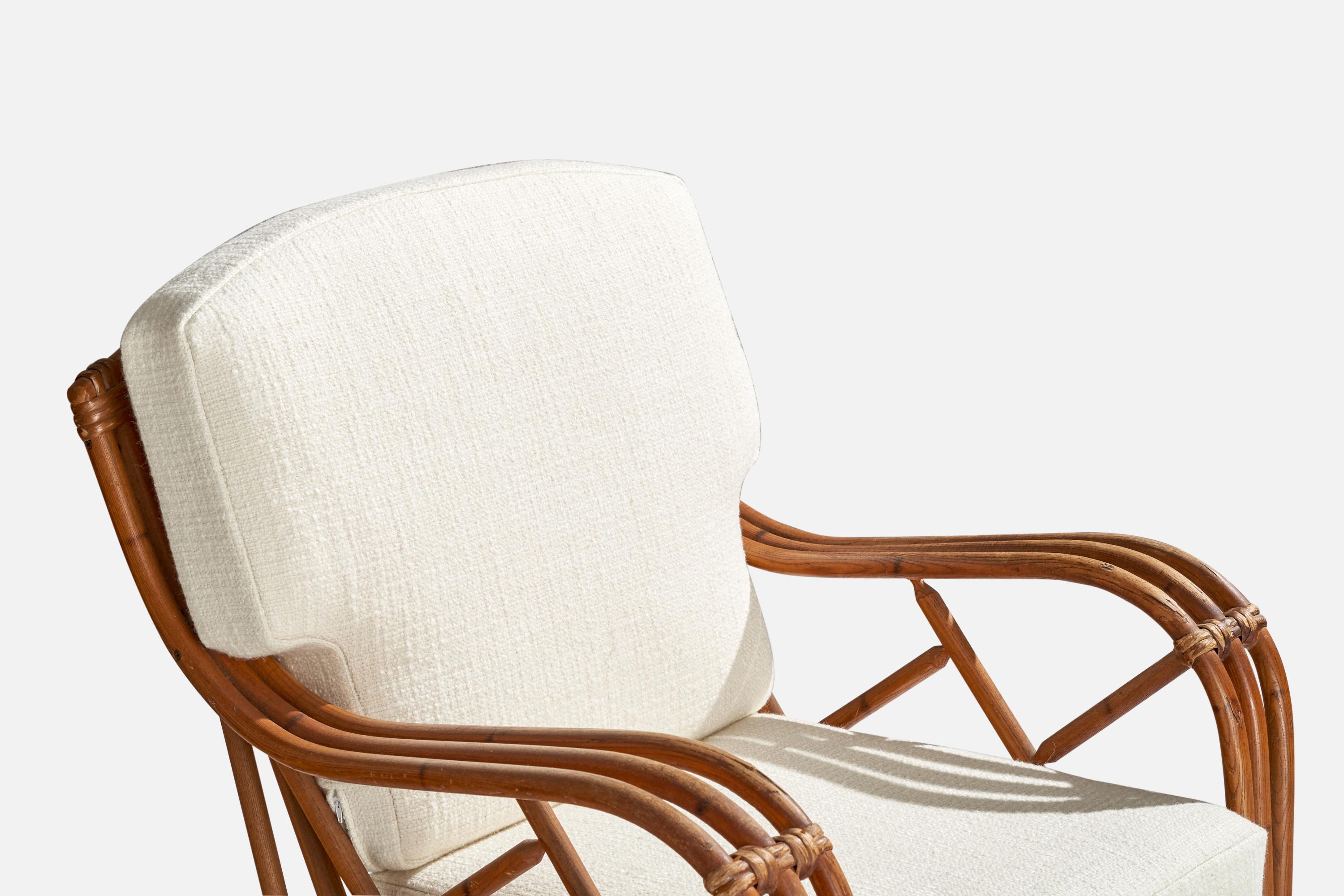 Heywood Wakefield, Lounge Chairs, Bamboo, Rattan, Fabric, USA, 1950s 6