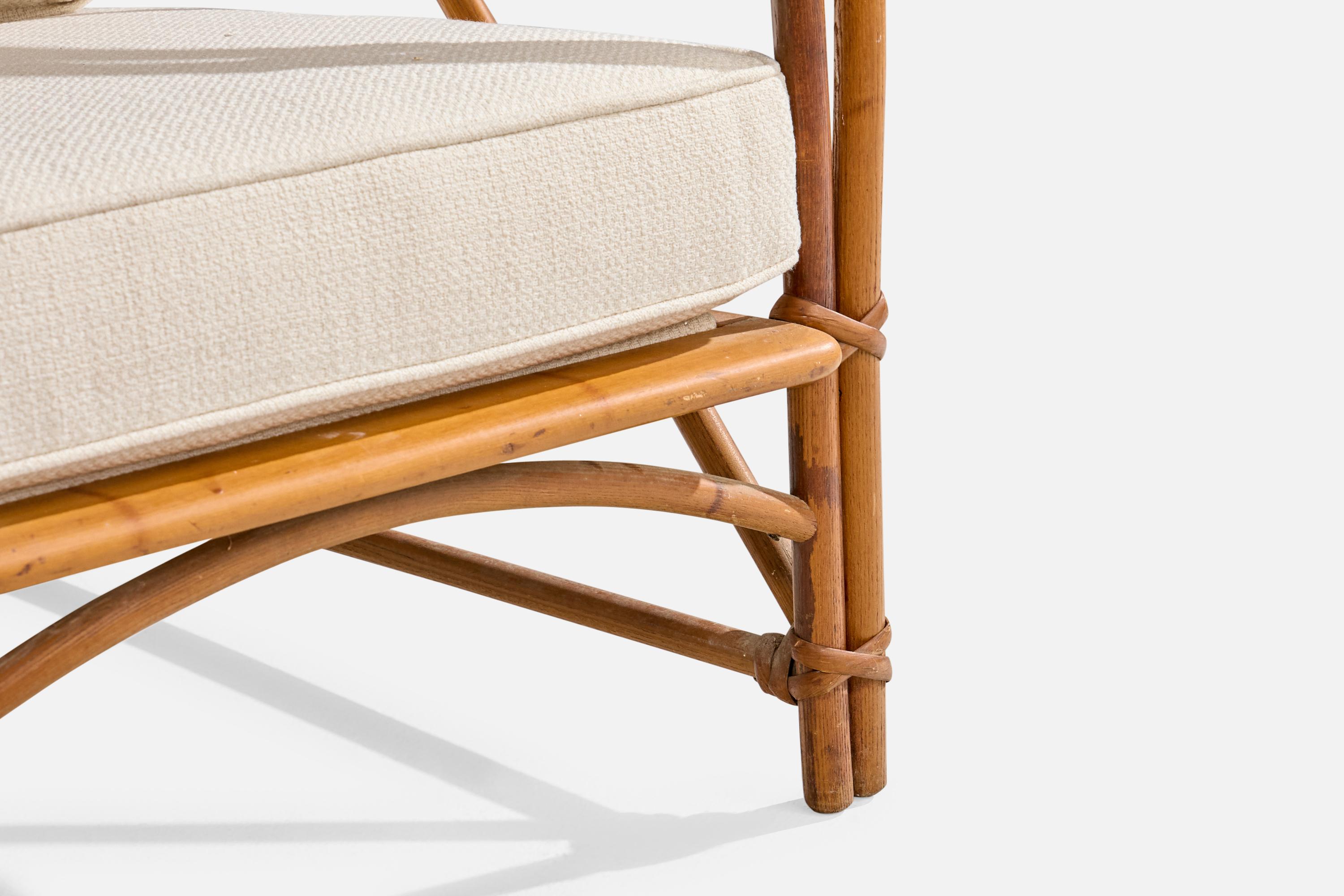 Heywood Wakefield, Lounge Chairs, Bamboo, Rattan, Fabric, USA, 1950s 7