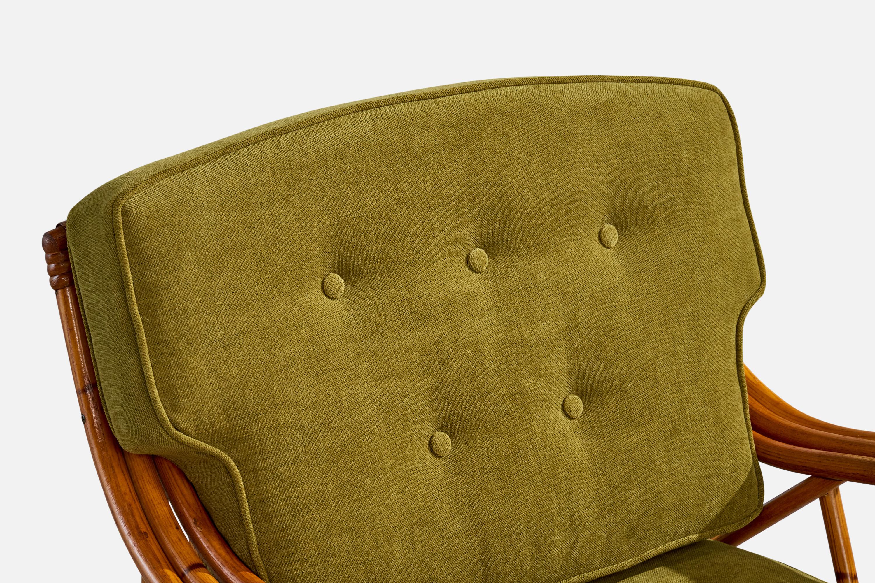 Heywood Wakefield, Sedie da salotto, Bambù, Rattan, Tessuto, USA, anni '50 in vendita 7