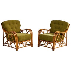Heywood Wakefield, Sedie da salotto, Bambù, Rattan, Tessuto, USA, anni '50