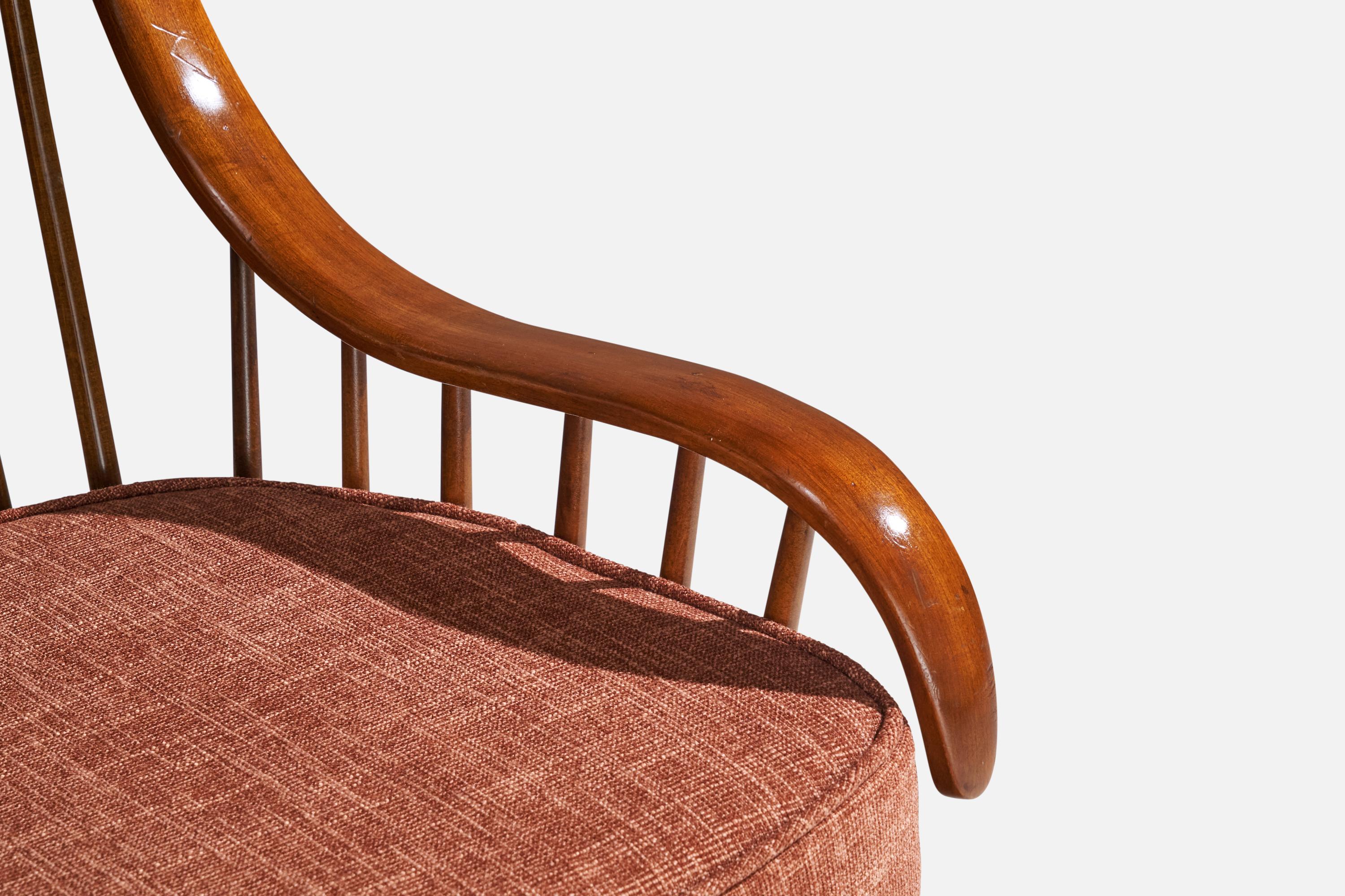 Heywood-Wakefield, Lounge Chairs, Wood, Fabric, USA, 1950s 7