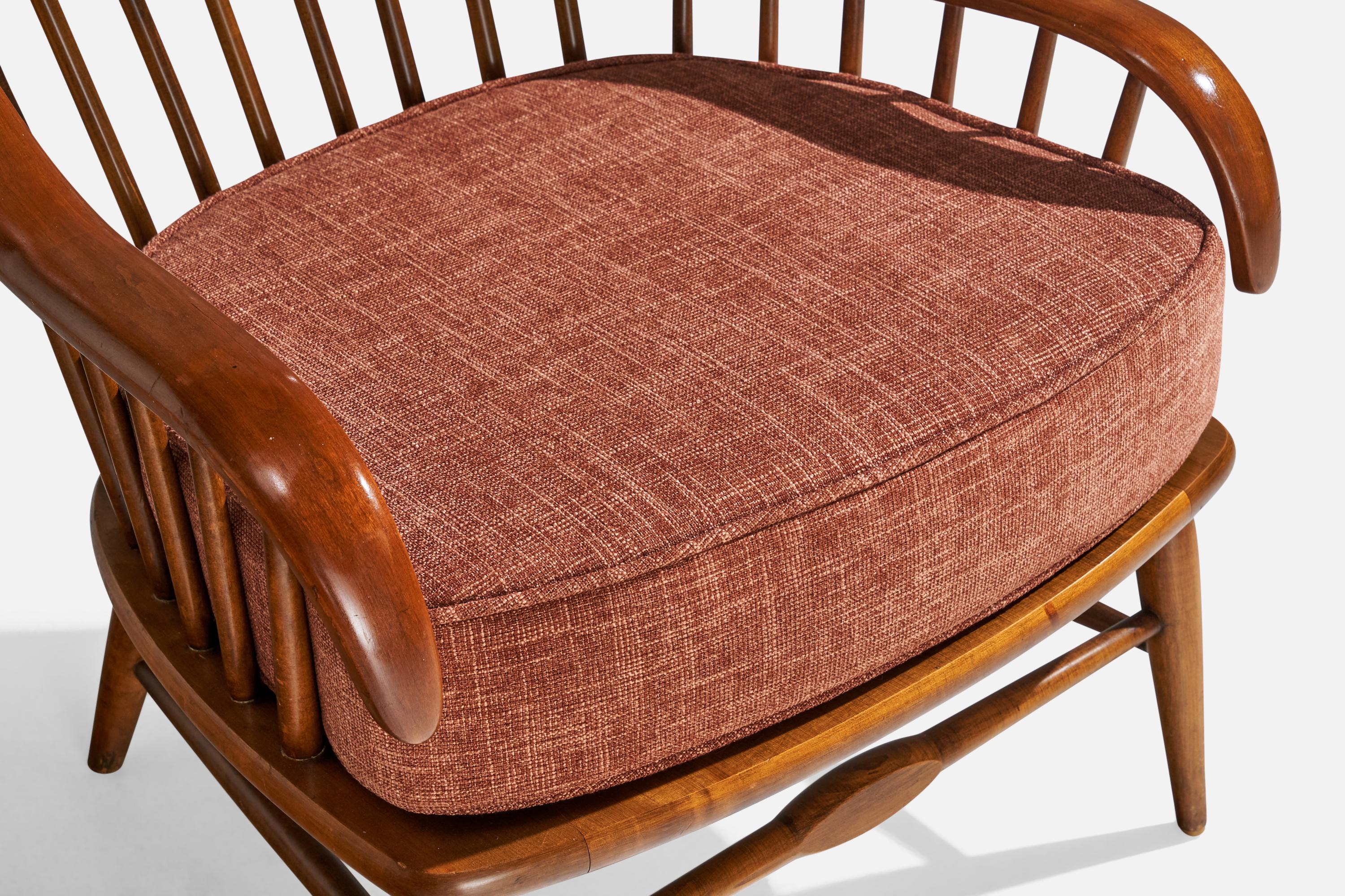 Heywood-Wakefield, Lounge Chairs, Wood, Fabric, USA, 1950s 8