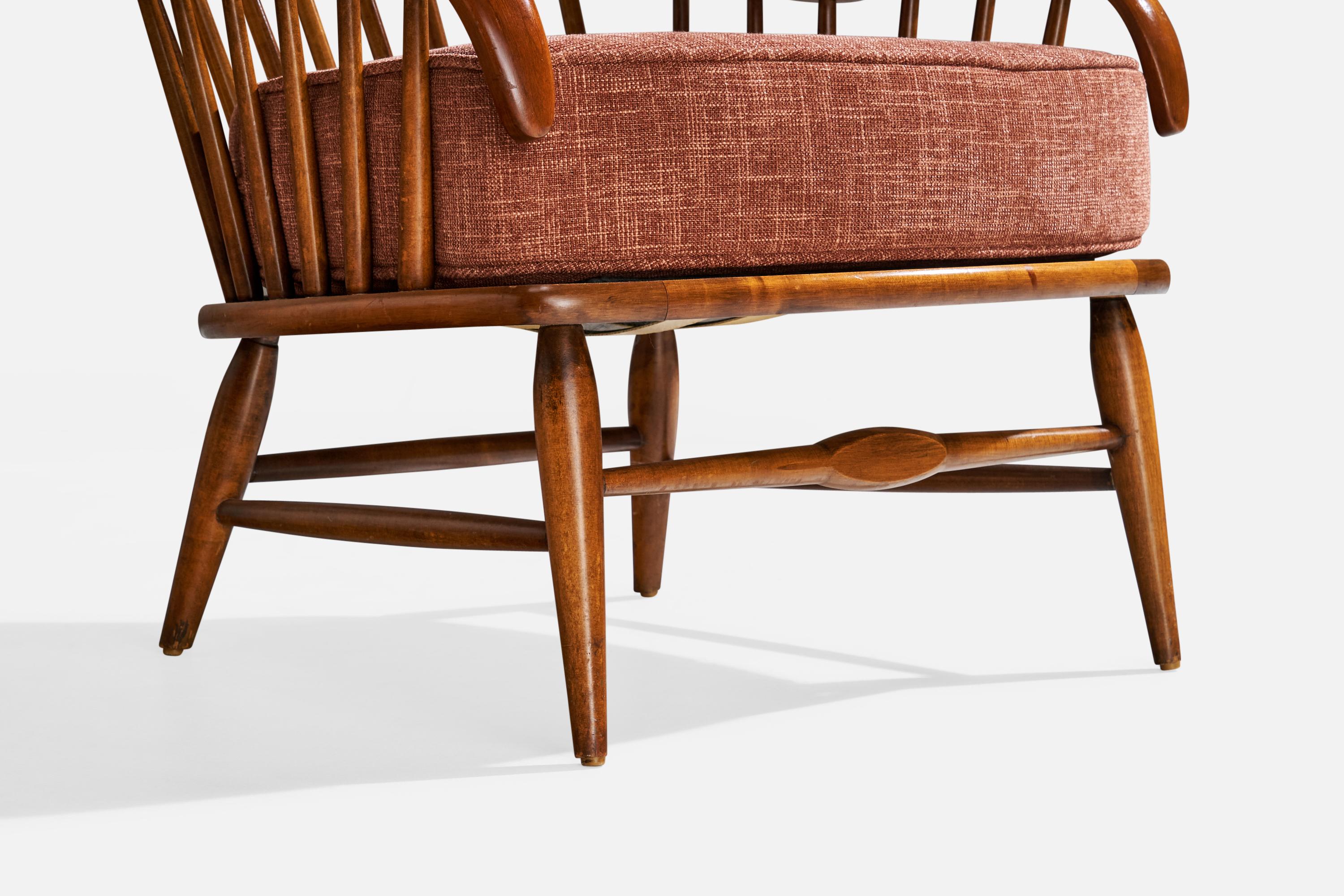 Heywood-Wakefield, Lounge Chairs, Wood, Fabric, USA, 1950s 2