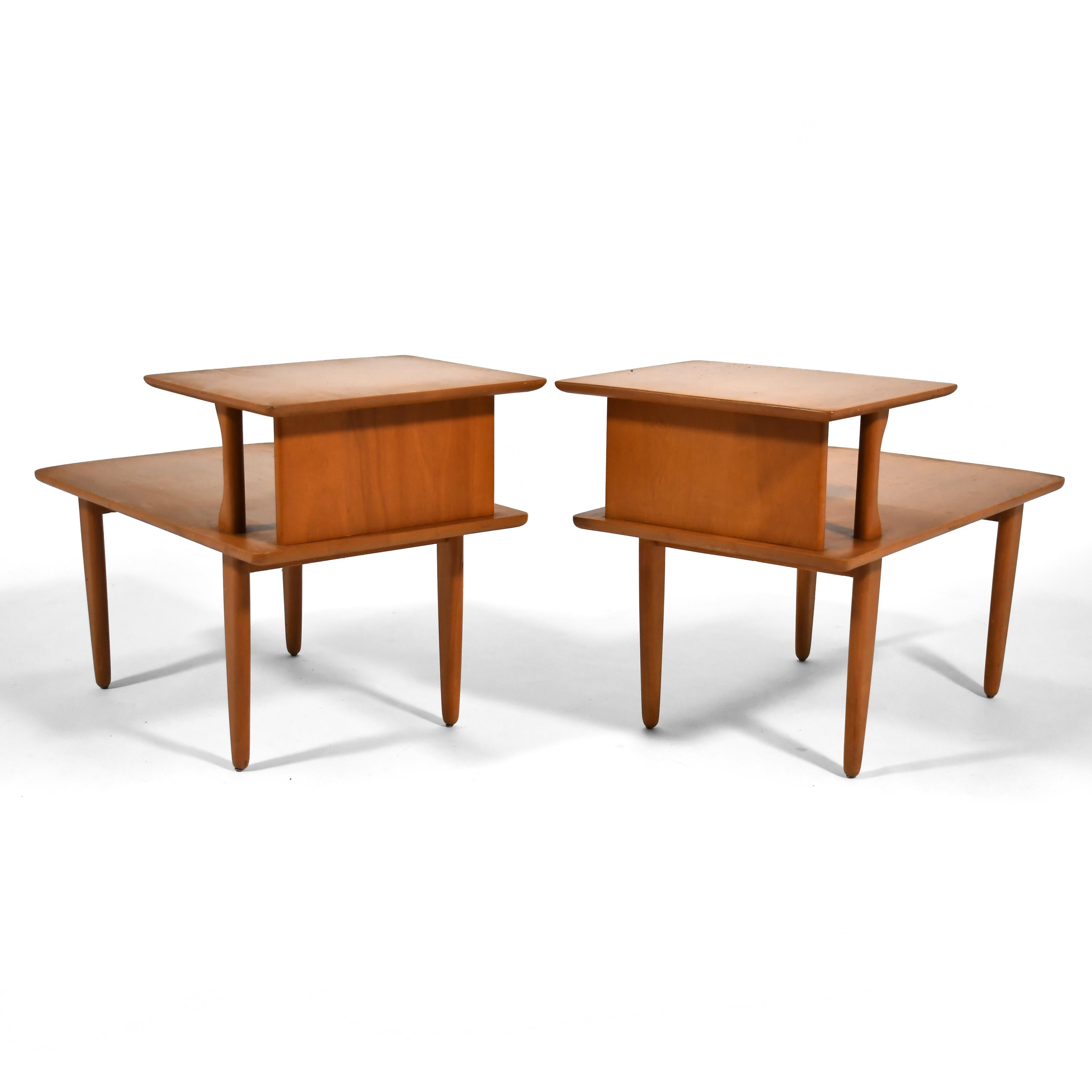 Mid-20th Century Heywood Wakefield M1574 Step End Tables For Sale