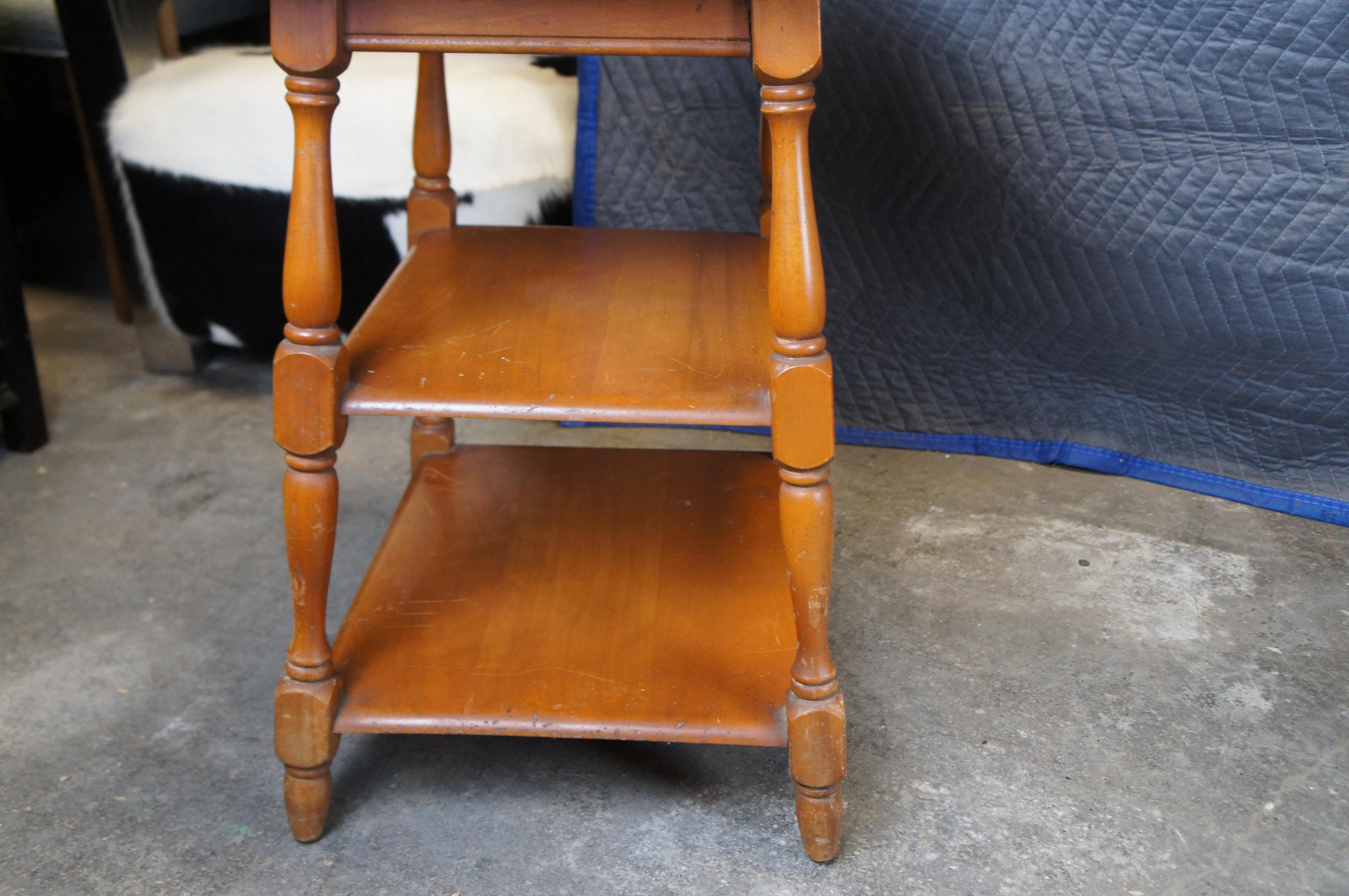 Heywood Wakefield Maple 3 Tier Side Accent Tables Plant Stands Pedestals 26
