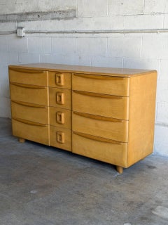 Heywood Wakefield Maple Dresser Wooden Lowboy Chest of Drawers MCM 1950s