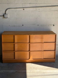 Heywood Wakefield Maple Lowboy Wooden Dresser Chest of Drawers MCM 1950s