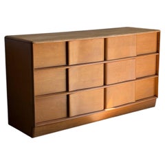 Heywood Wakefield Maple Lowboy Wooden Dresser Chest of Drawers MCM 1950s
