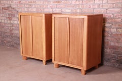 Heywood Wakefield Maple Tambour Door Bedside Chests, Newly Refinished