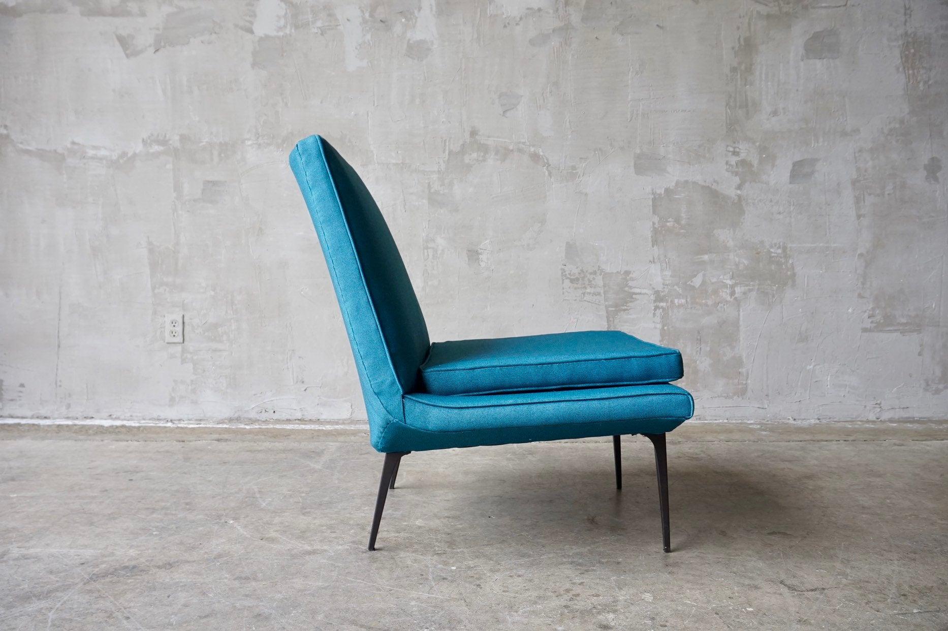 Upholstery Heywood Wakefield 'Metronome' Chair in Blue For Sale