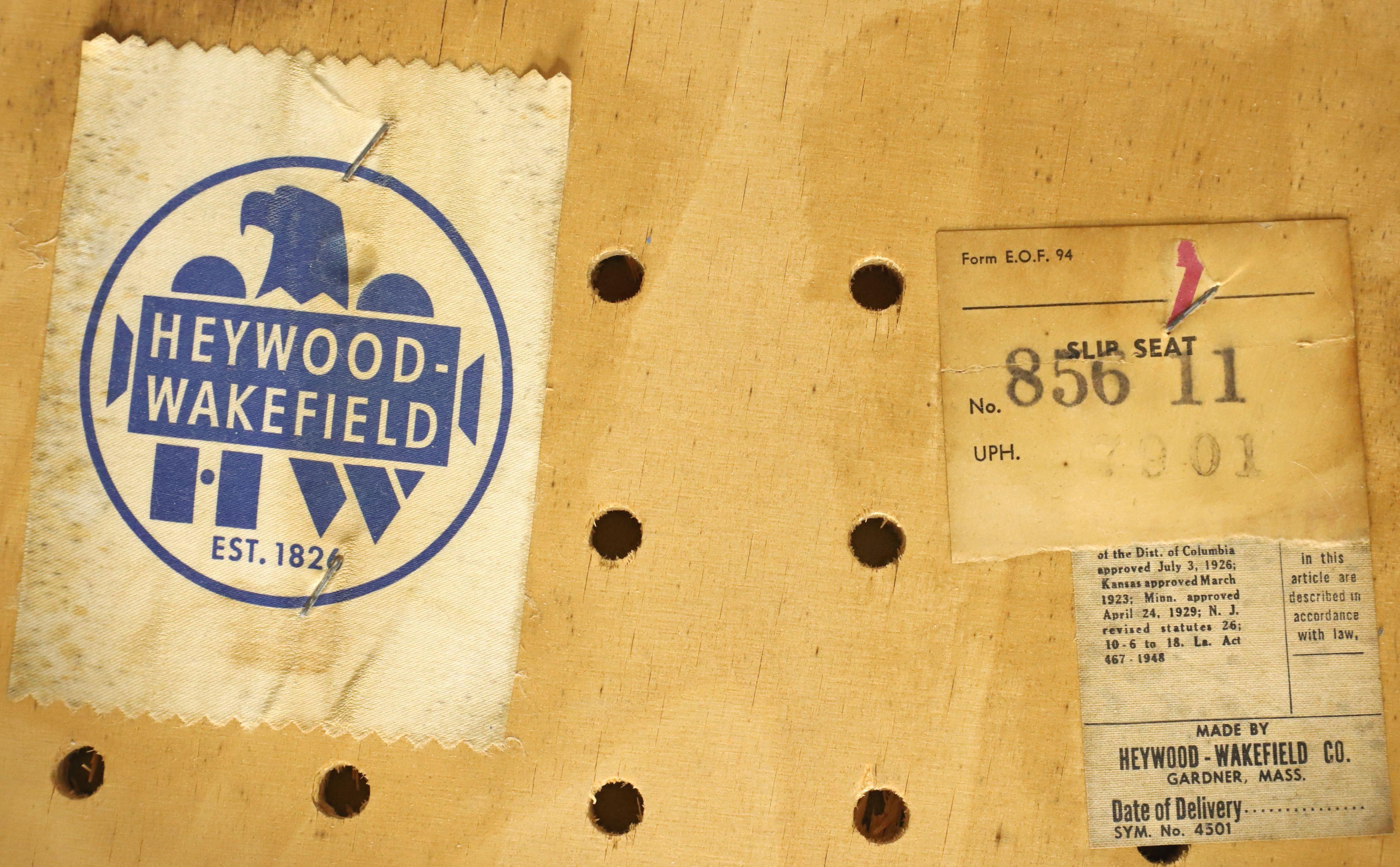 HEYWOOD WAKEFIELD Mid 20th Century Modern Oak Dining Side Chairs - Set of 4 4