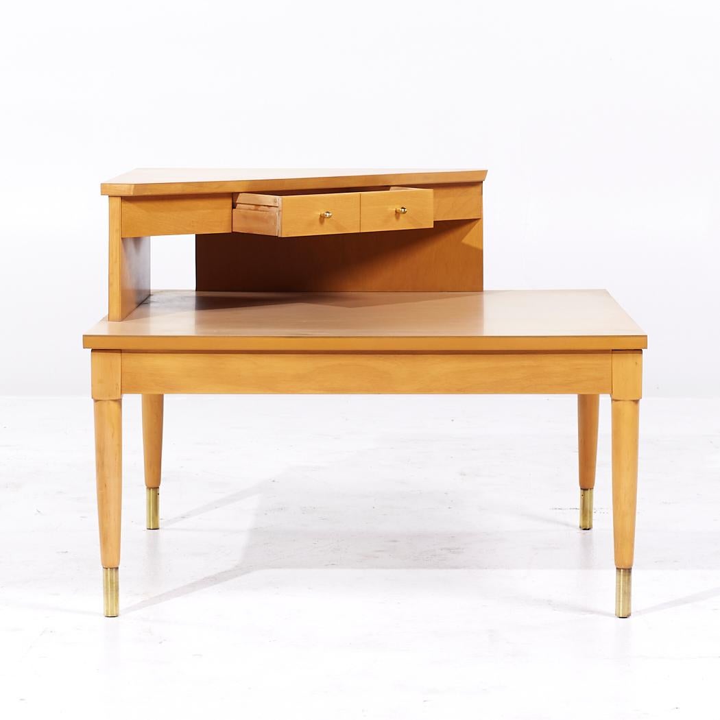 Heywood Wakefield Mid Century 2 Etagen Ecktisch mit Schublade im Angebot 1