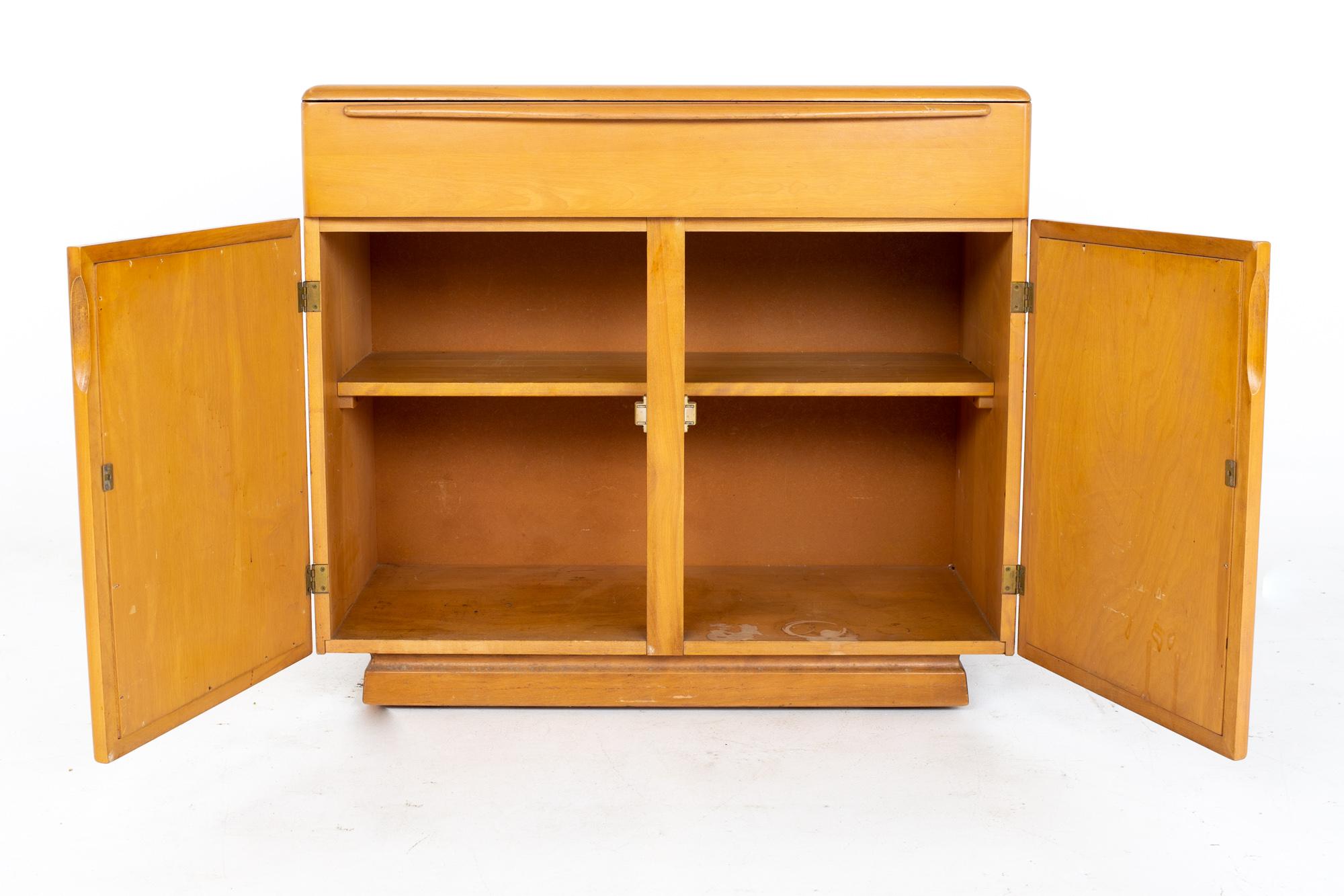 Wood Heywood Wakefield Mid Century Bar Record Sideboard Buffet Credenza