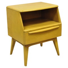 Heywood Wakefield Mid Century Birch Maple One Drawer Cubby Nightstand Table