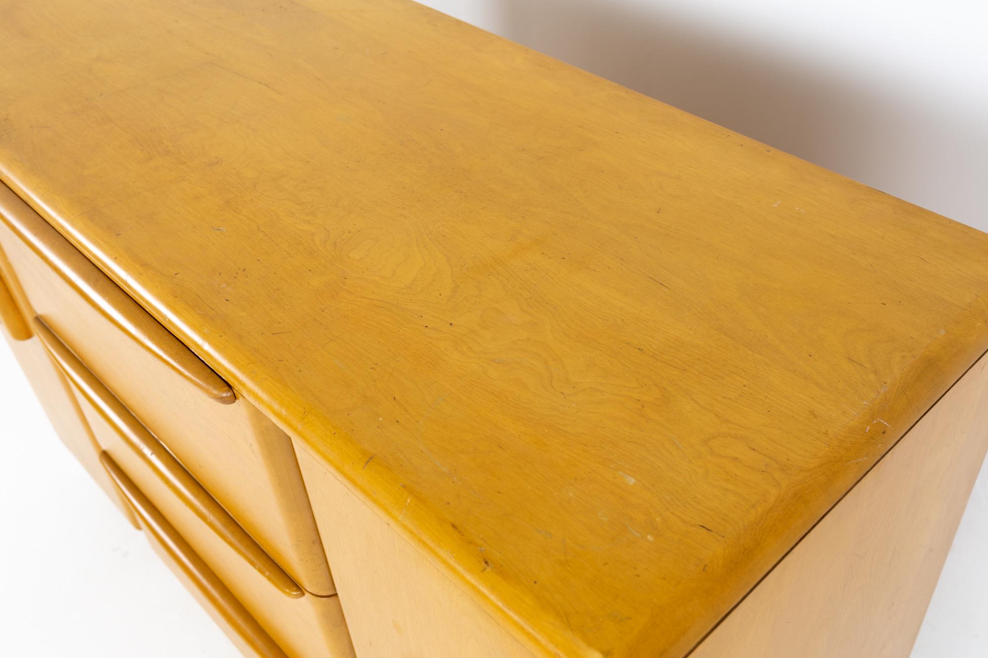 Mid-Century Modern Heywood Wakefield Mid Century Blonde Solid Wood Sideboard Buffet Credenza