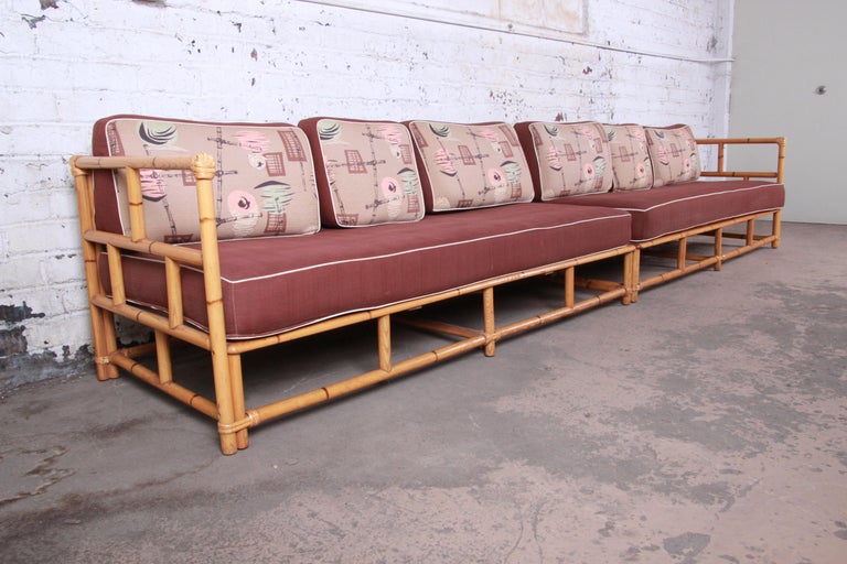 Heywood Wakefield MidCentury Hollywood Regency Bamboo Two Piece