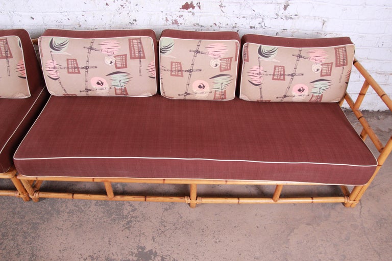 Heywood Wakefield MidCentury Hollywood Regency Bamboo Two Piece