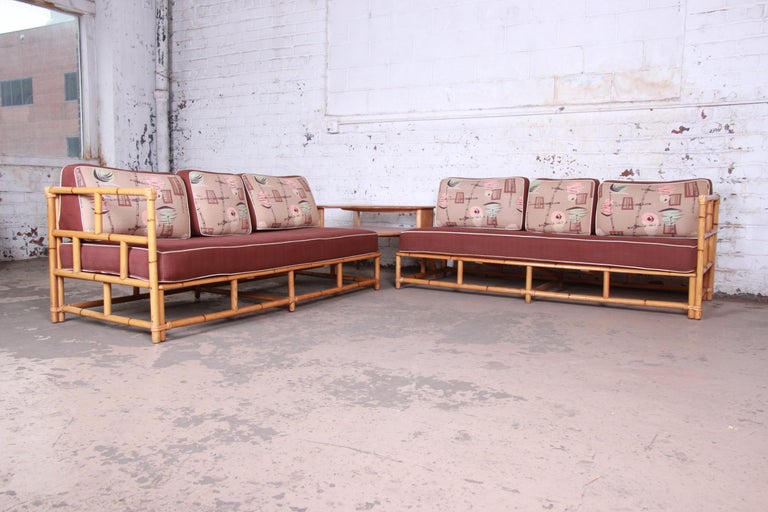 Heywood Wakefield MidCentury Hollywood Regency Bamboo Two Piece