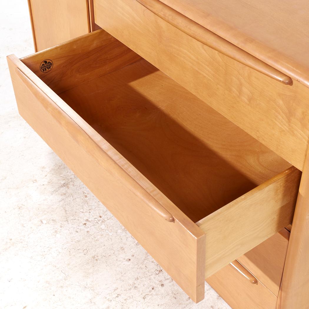 Heywood Wakefield Mid Century Maple 4 Drawer Vanity Dresser 4