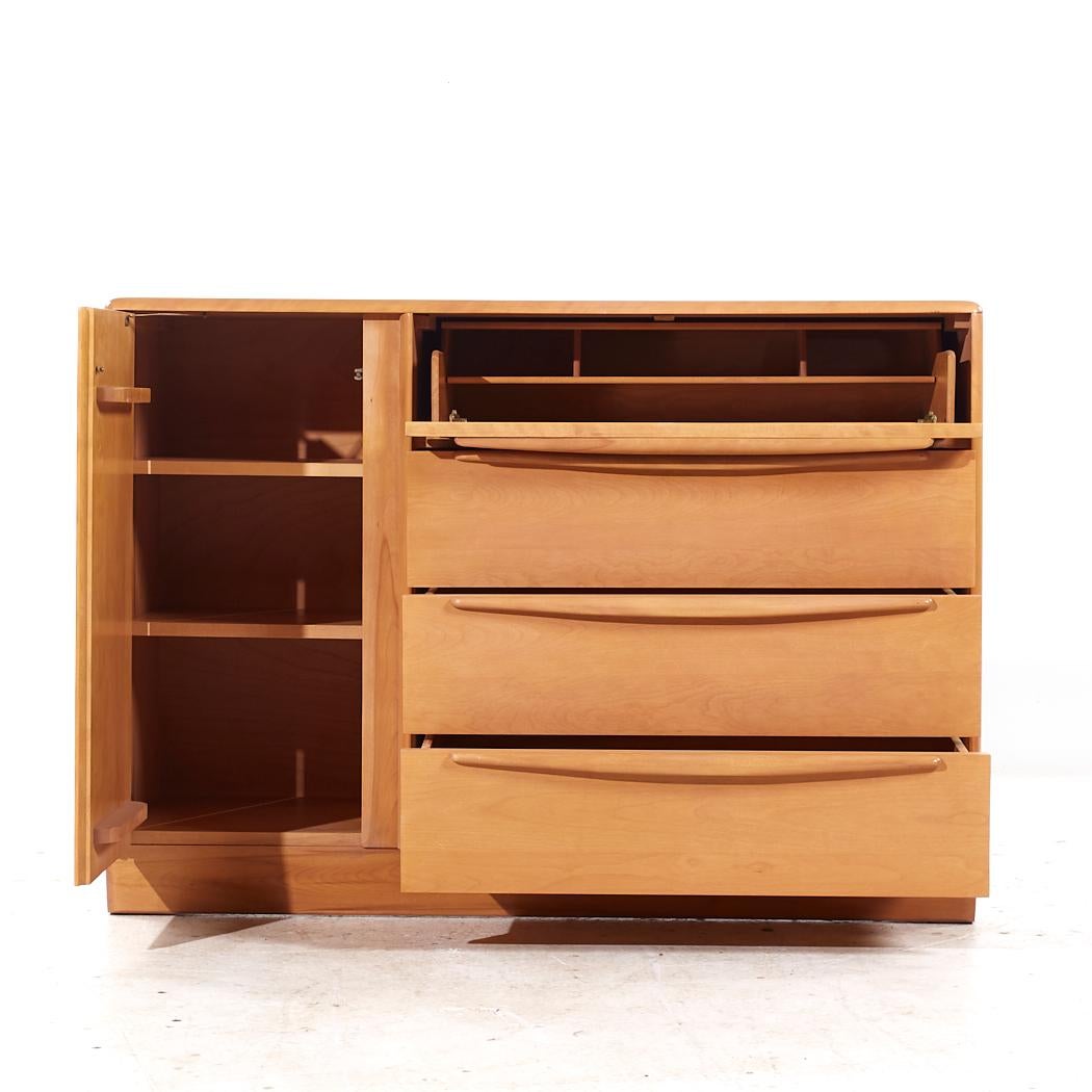Heywood Wakefield Mid Century Maple 4 Drawer Vanity Dresser 1