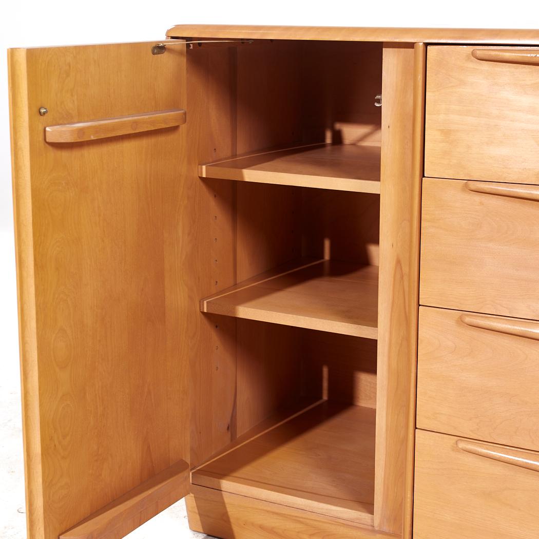 Heywood Wakefield Mid Century Maple 4 Drawer Vanity Dresser 2