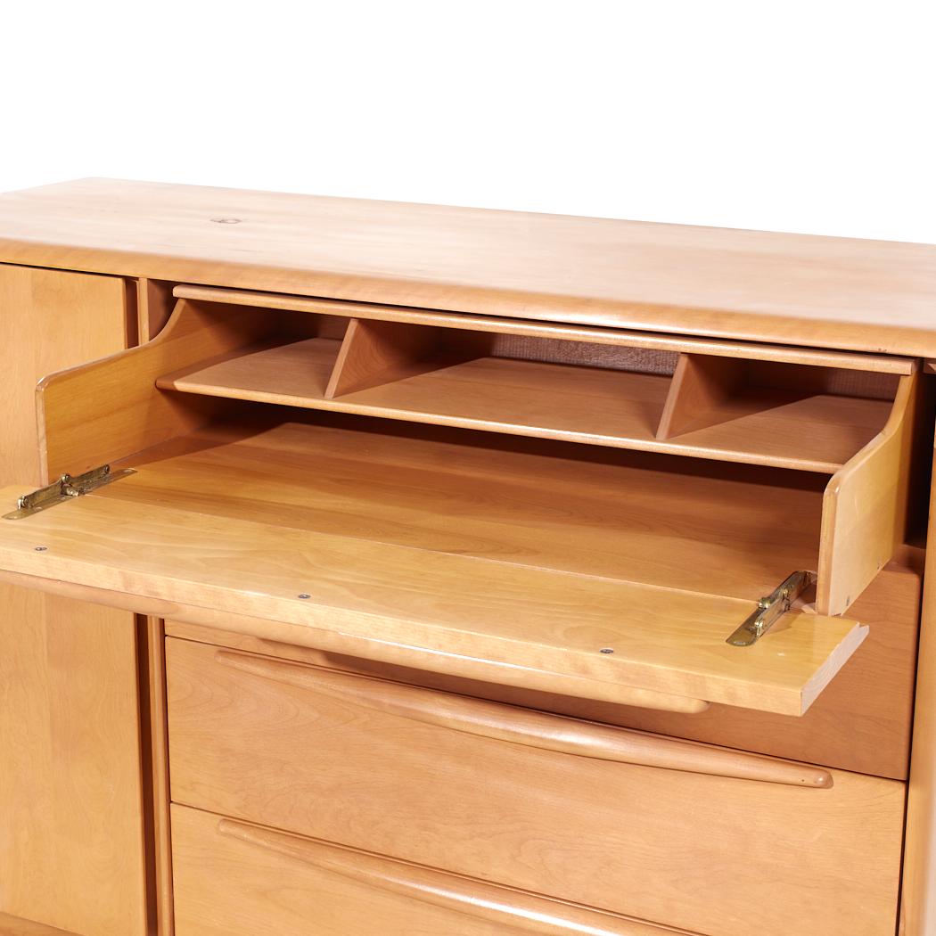 Heywood Wakefield Mid Century Maple 4 Drawer Vanity Dresser 3