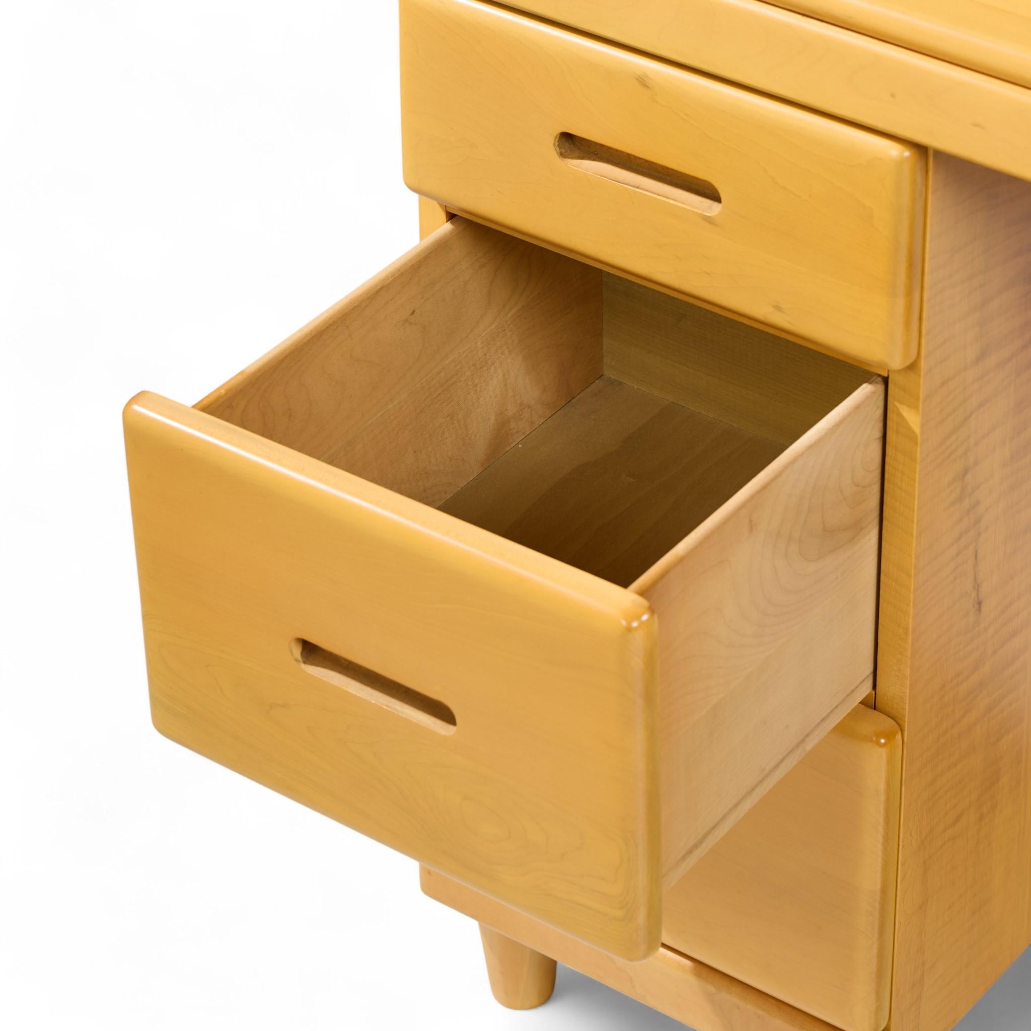 Heywood Wakefield Mid Century Maple Bookcase Desk in vendita 1