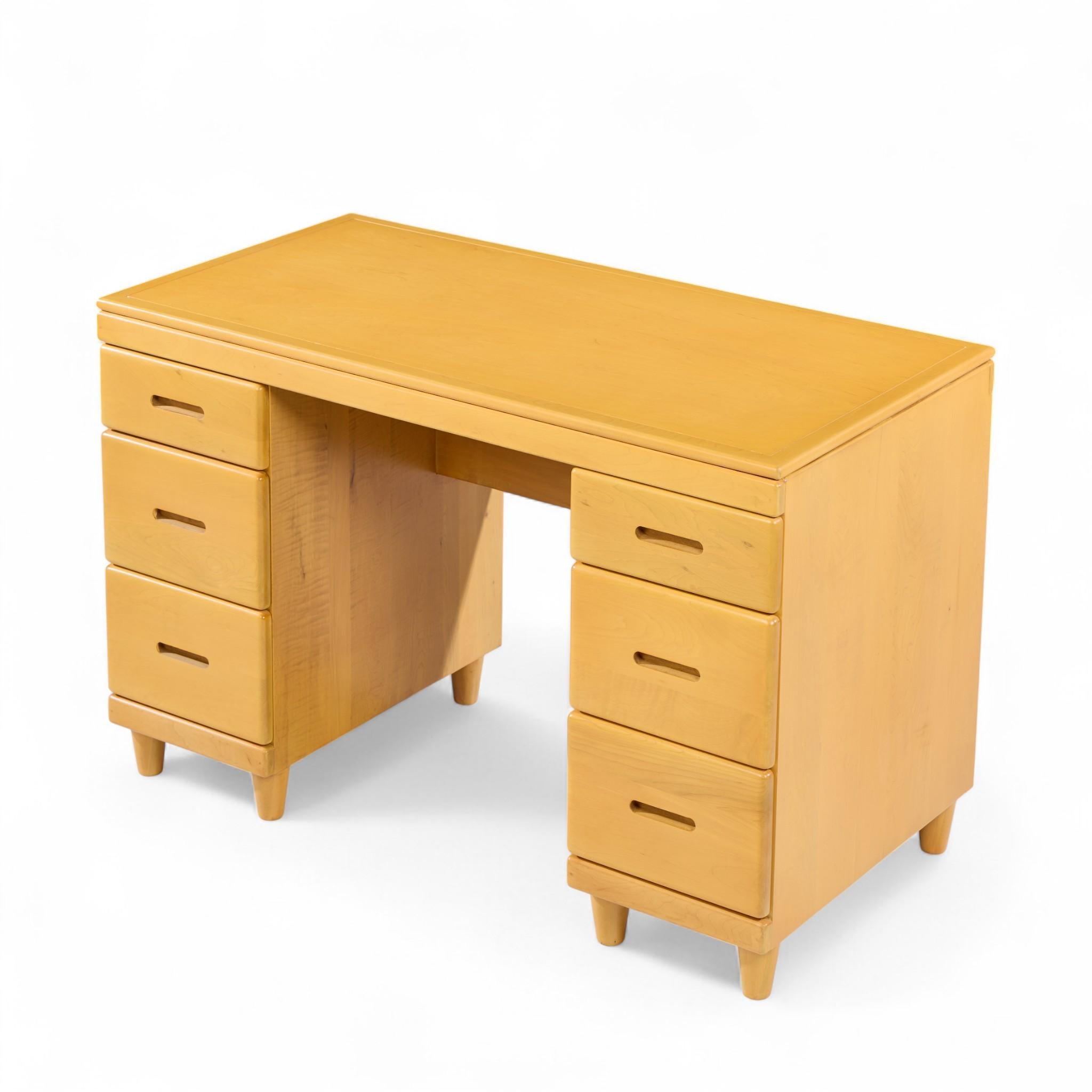 Heywood Wakefield Mid Century Maple Bookcase Desk in vendita 2