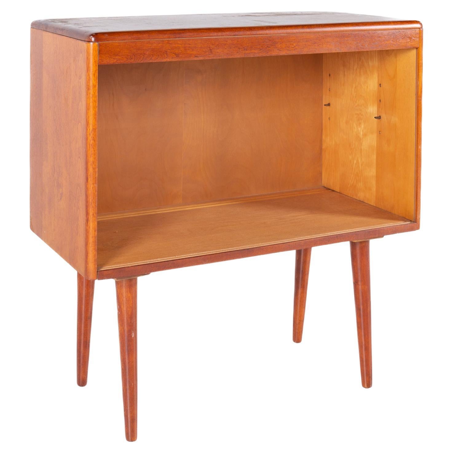 Heywood Wakefield Corn Finish Bookcase Media Dry Bar on Hairpin