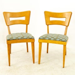 Heywood Wakefield Mid Century Maple Dog Bone Dining Chairs, Pair