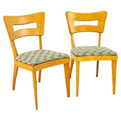 Heywood Wakefield Mid Century Maple Dog Bone Dining Chairs, Pair