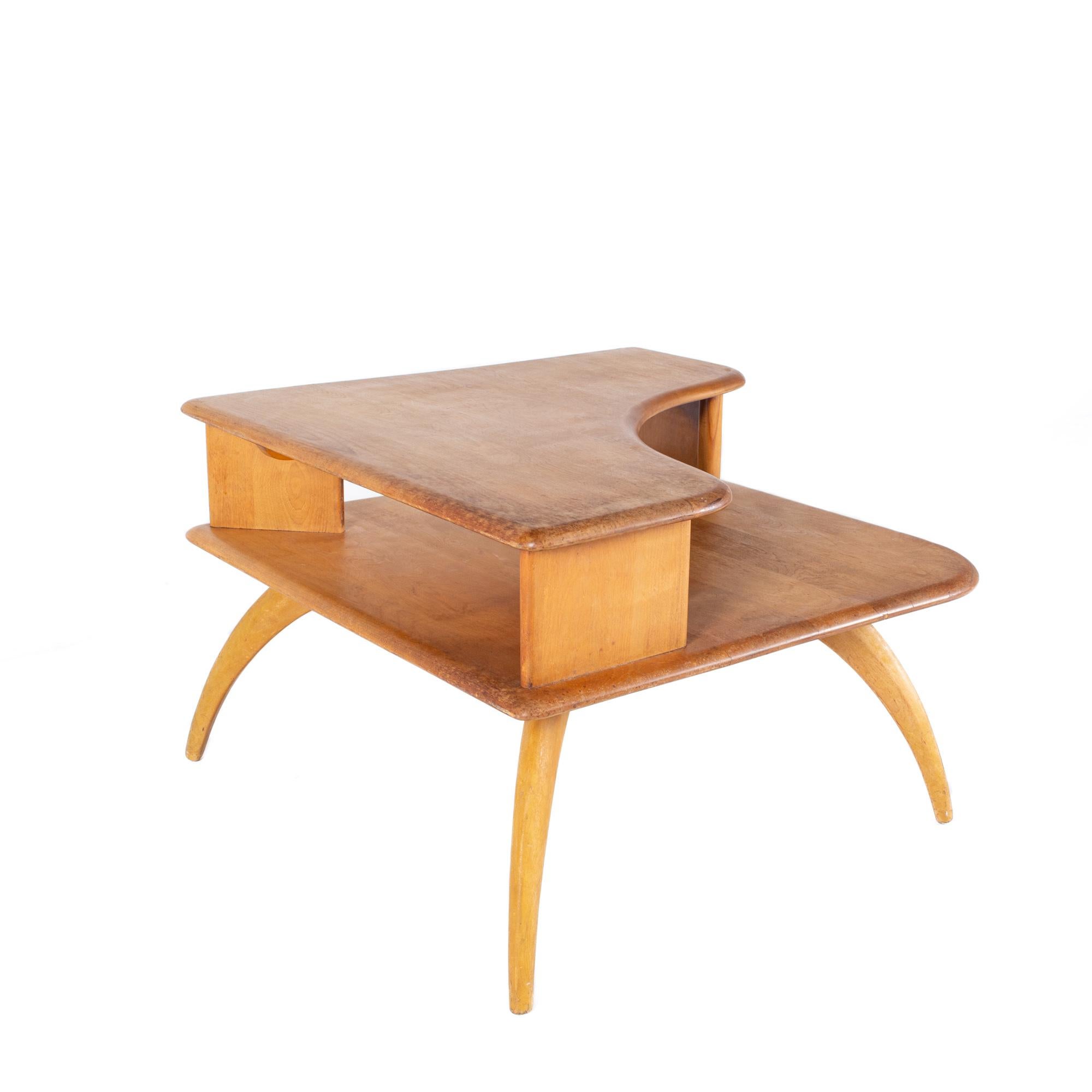 wood corner table