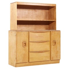 Heywood Wakefield Credenza in acero di metà secolo con armadio