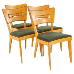Heywood Wakefield Mid-Century Maple Wheat Dogbone Chairs, Set of 4