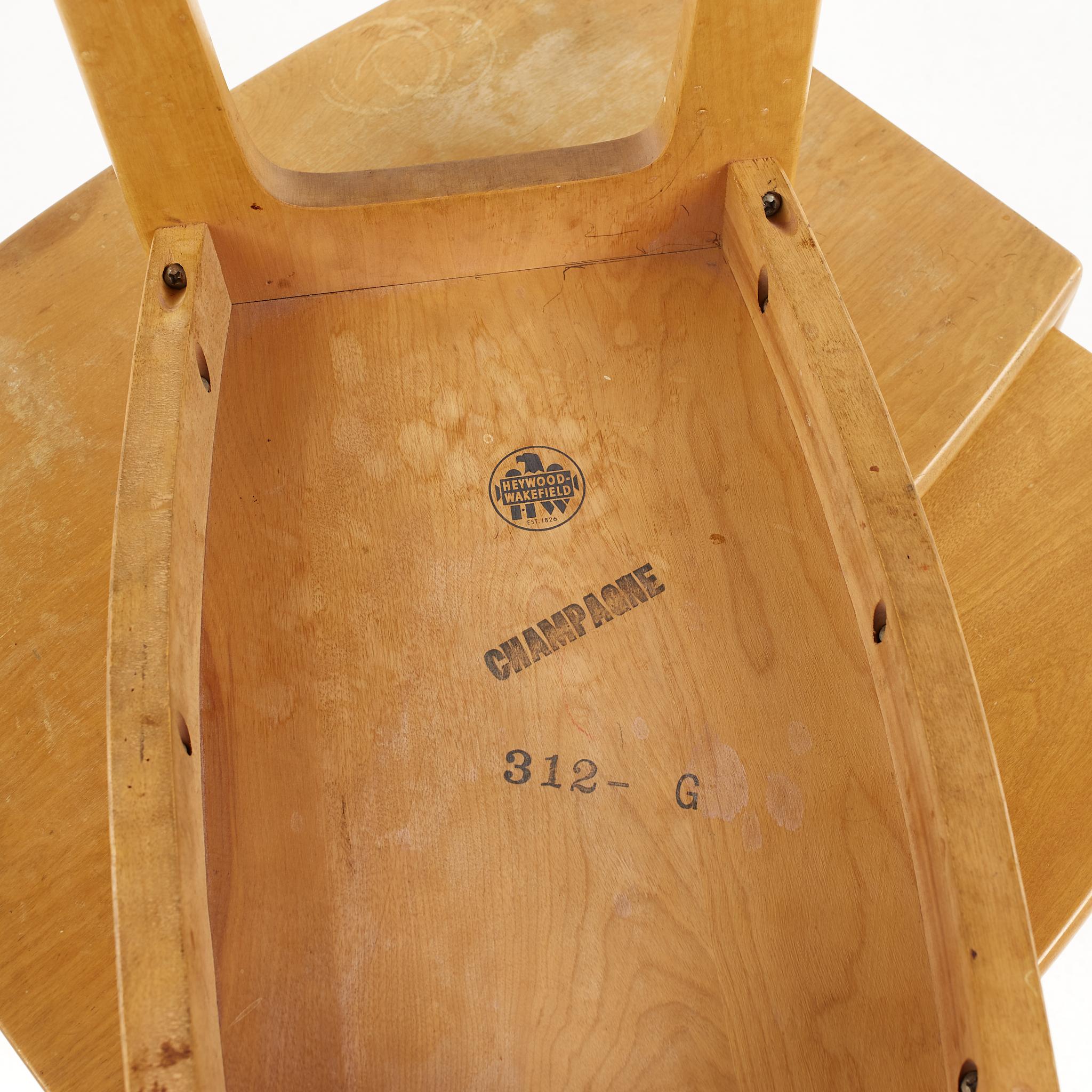 Heywood Wakefield Mid Century Birch Champagne Wheat Nesting Tables - Set of 3 For Sale 8