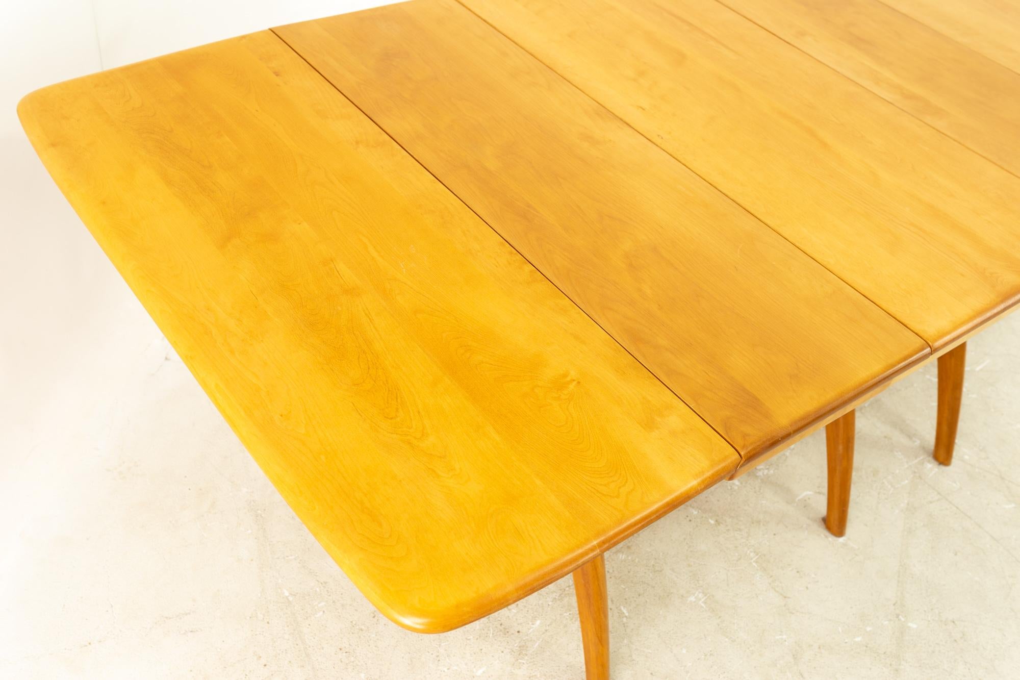 Heywood Wakefield Mid Century Maple Wishbone Expanding Dining Table For Sale 7