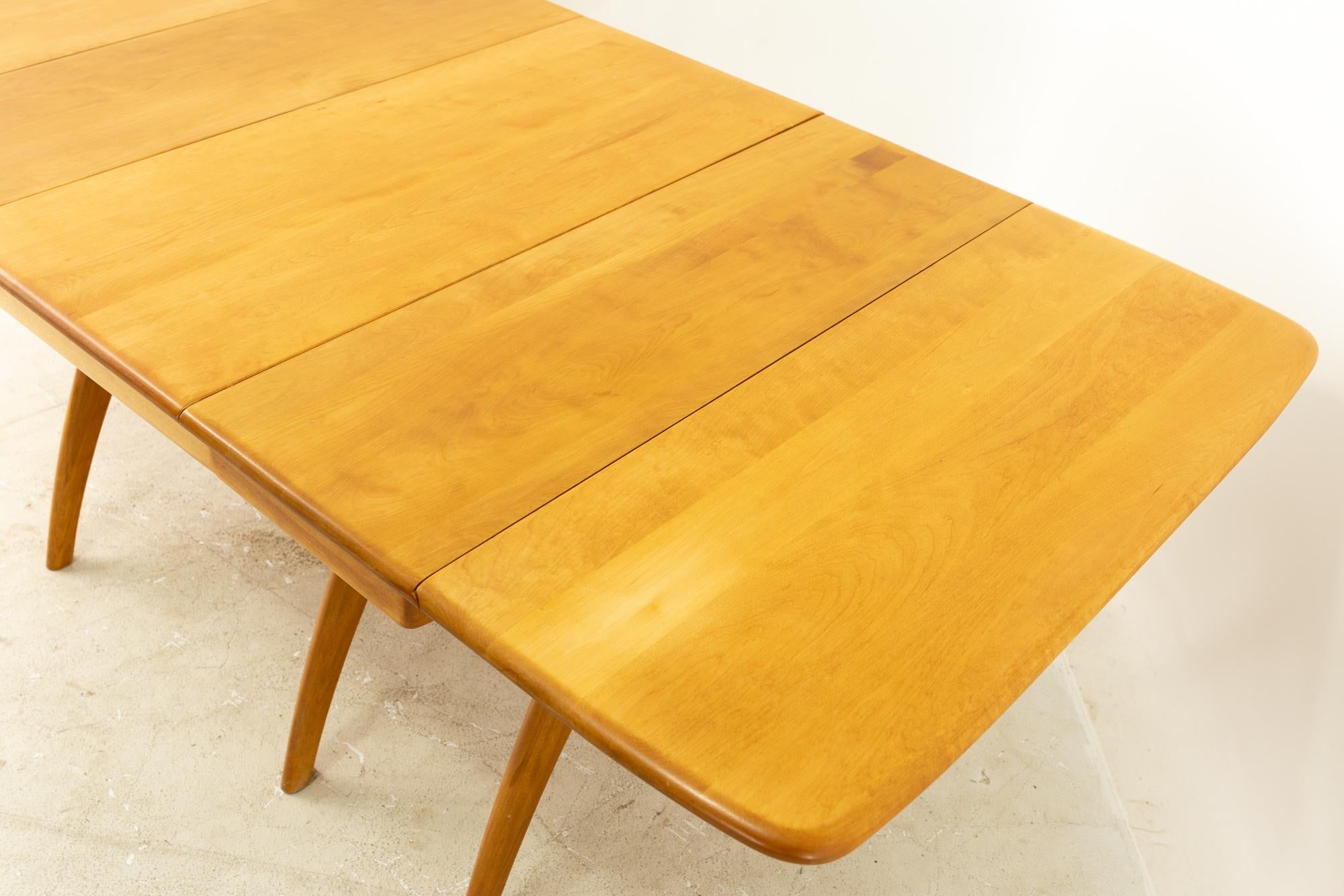 Heywood Wakefield Mid Century Maple Wishbone Expanding Dining Table For Sale 7