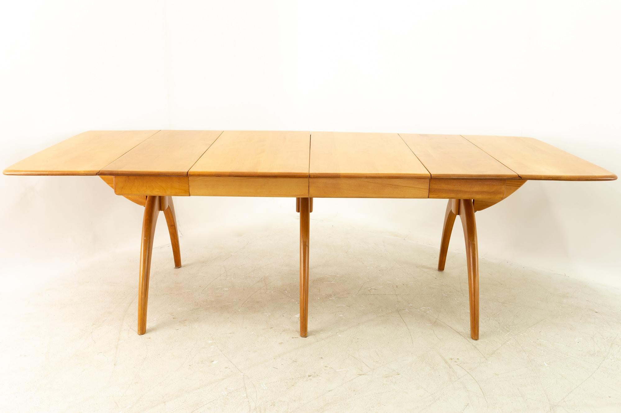 Heywood Wakefield Mid Century Maple Wishbone Expanding Dining Table For Sale 9