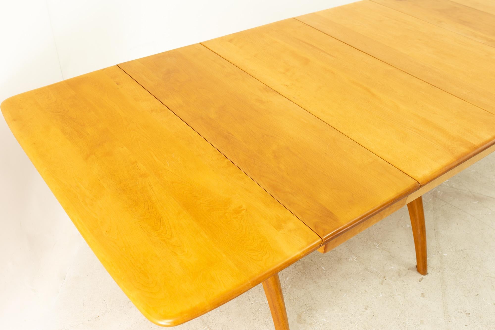 Heywood Wakefield Mid Century Maple Wishbone Expanding Dining Table For Sale 11